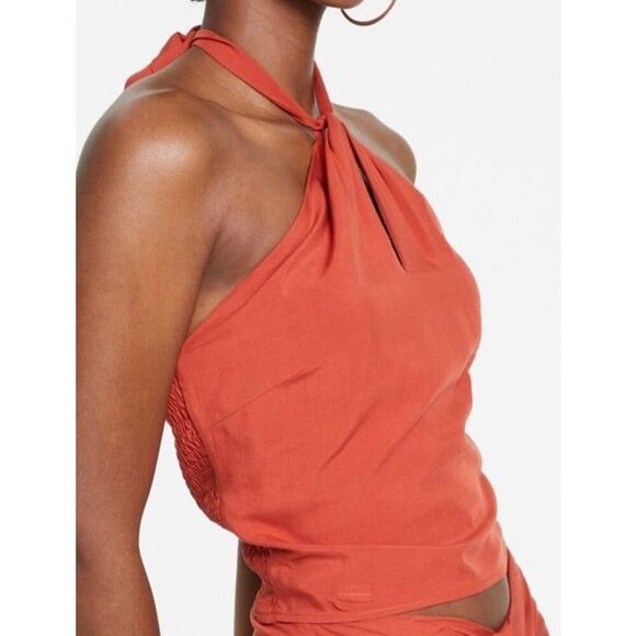 Lucy Paris Women's Nadine Patchwork Halter Top - Rust - Picture 1 of 3